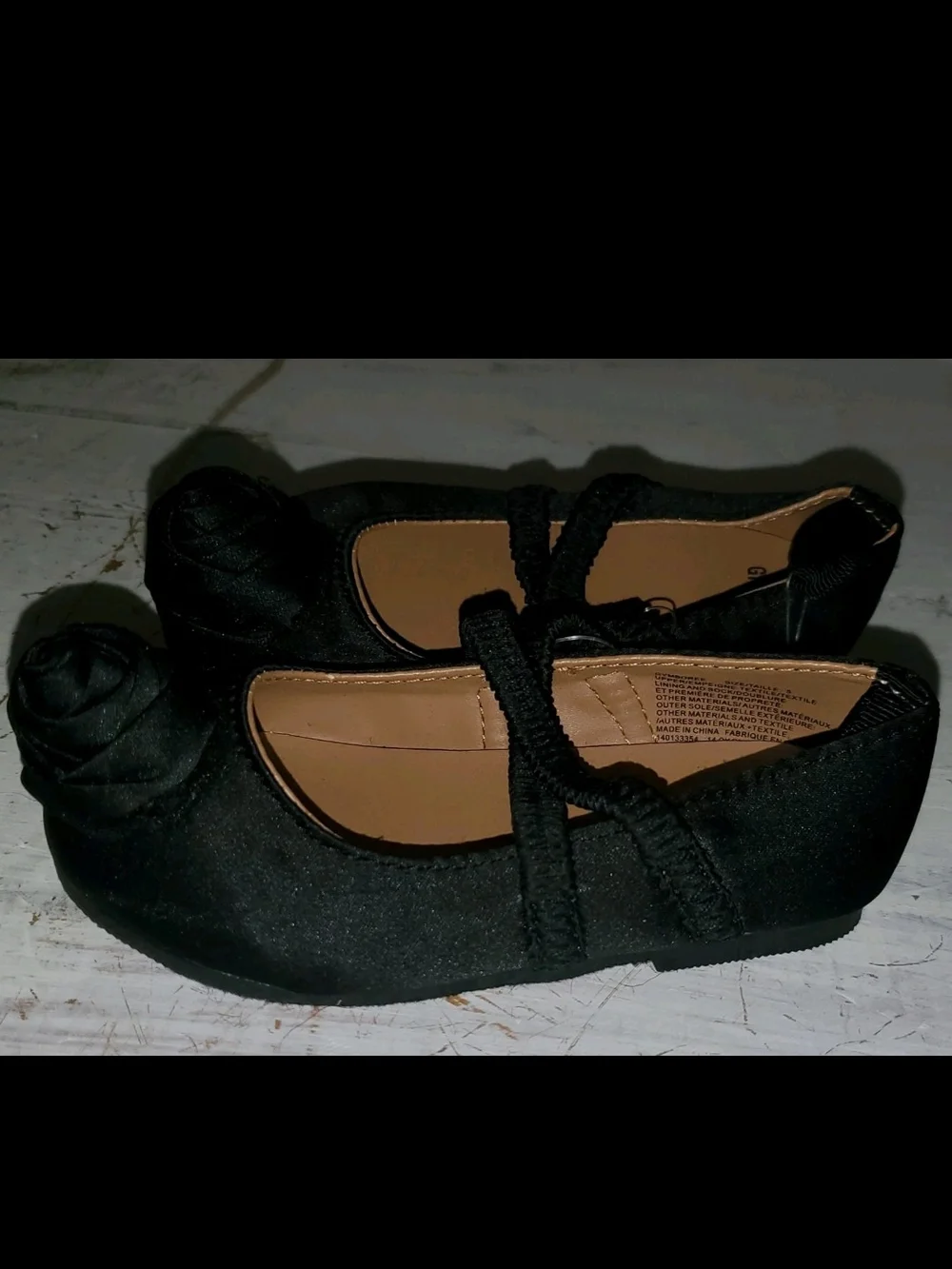 Gymboree Black Girls' Rosette Ballet Flats Size 5 Infant